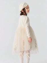 Balabala Balabala Girls' Embroidered Tulle Dress Elegant Autumn/Winter Princess Dress